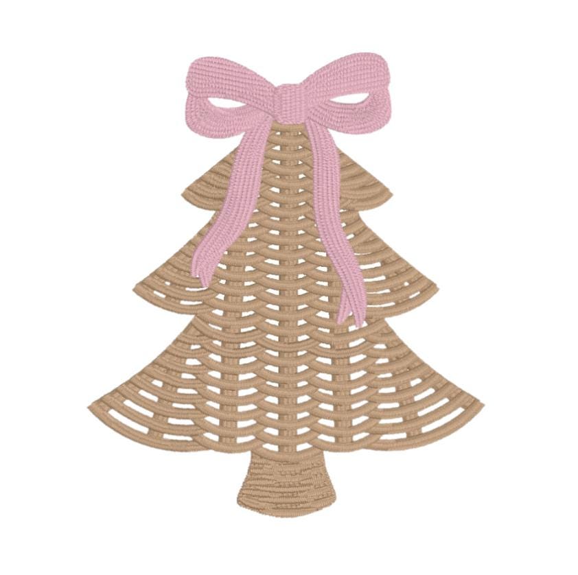 Whicker Christmas Tree with Bow