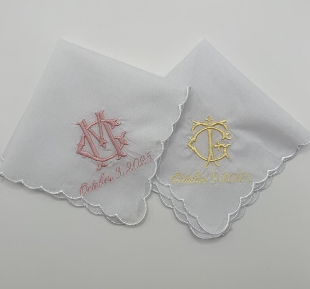 Bride and Groom Matching Handerchiefs