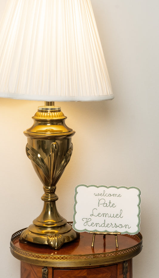 WELCOME BASSINET NAME PLAQUE