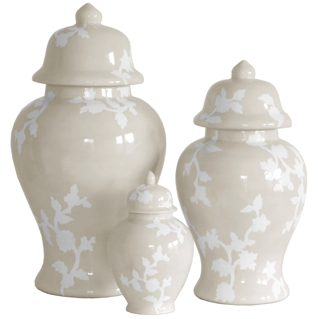 CHINOISERIE DREAMS GINGER JARS IN BEIGE