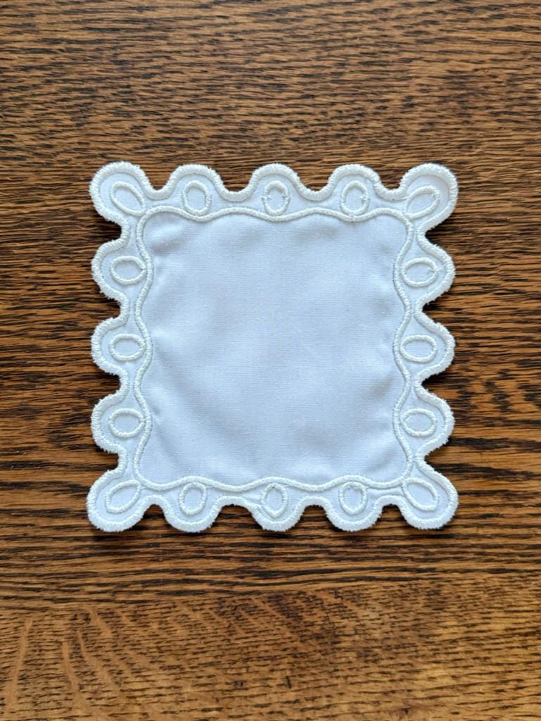 Scallop Appliqué Cocktail Napkin