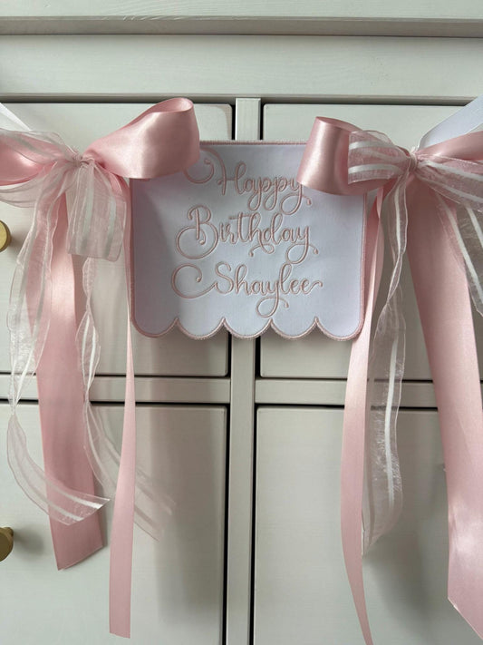 Highchair Birthday Banner and Cake Topper Set