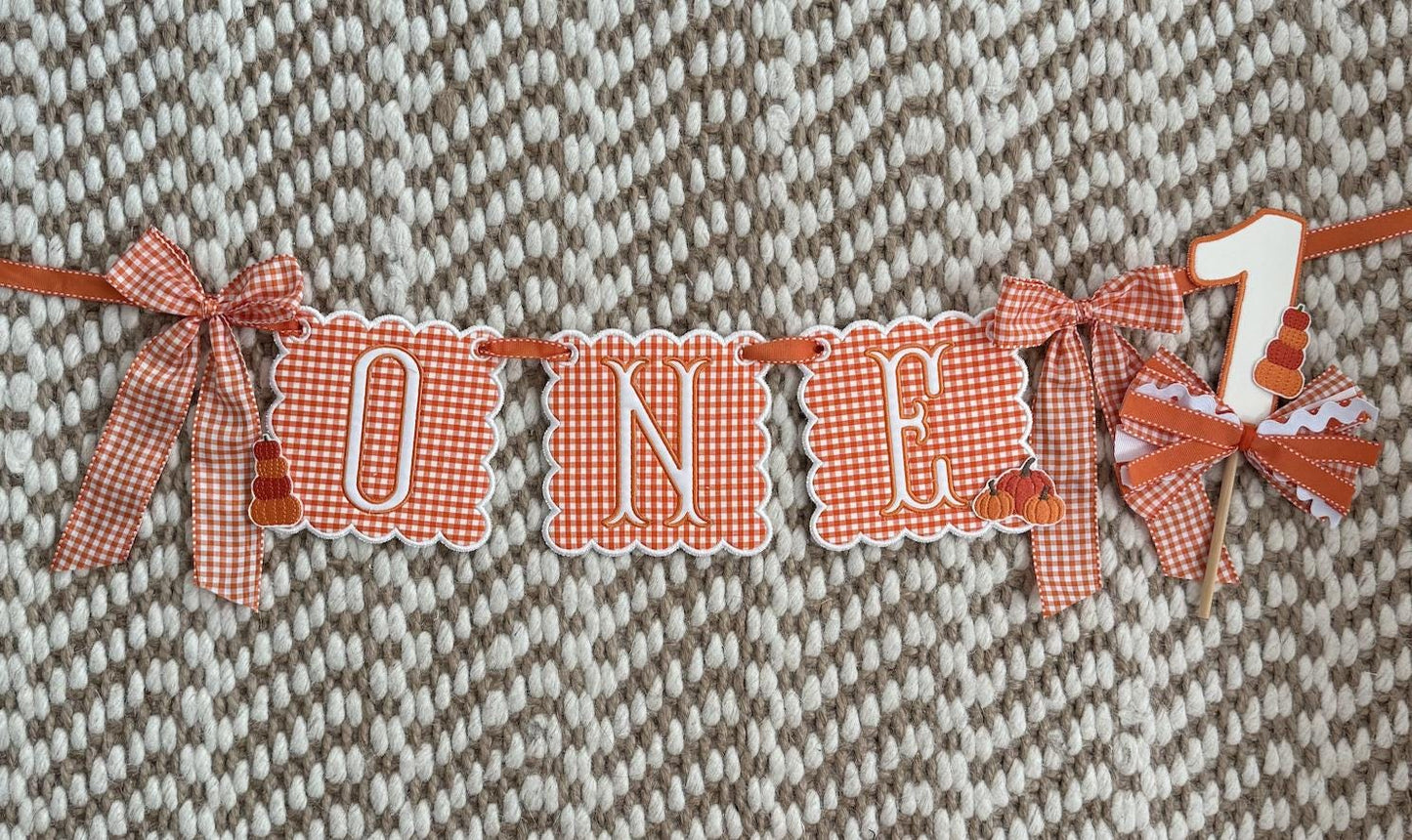 Themed First Birthday Highchair Banner and Cake Topper