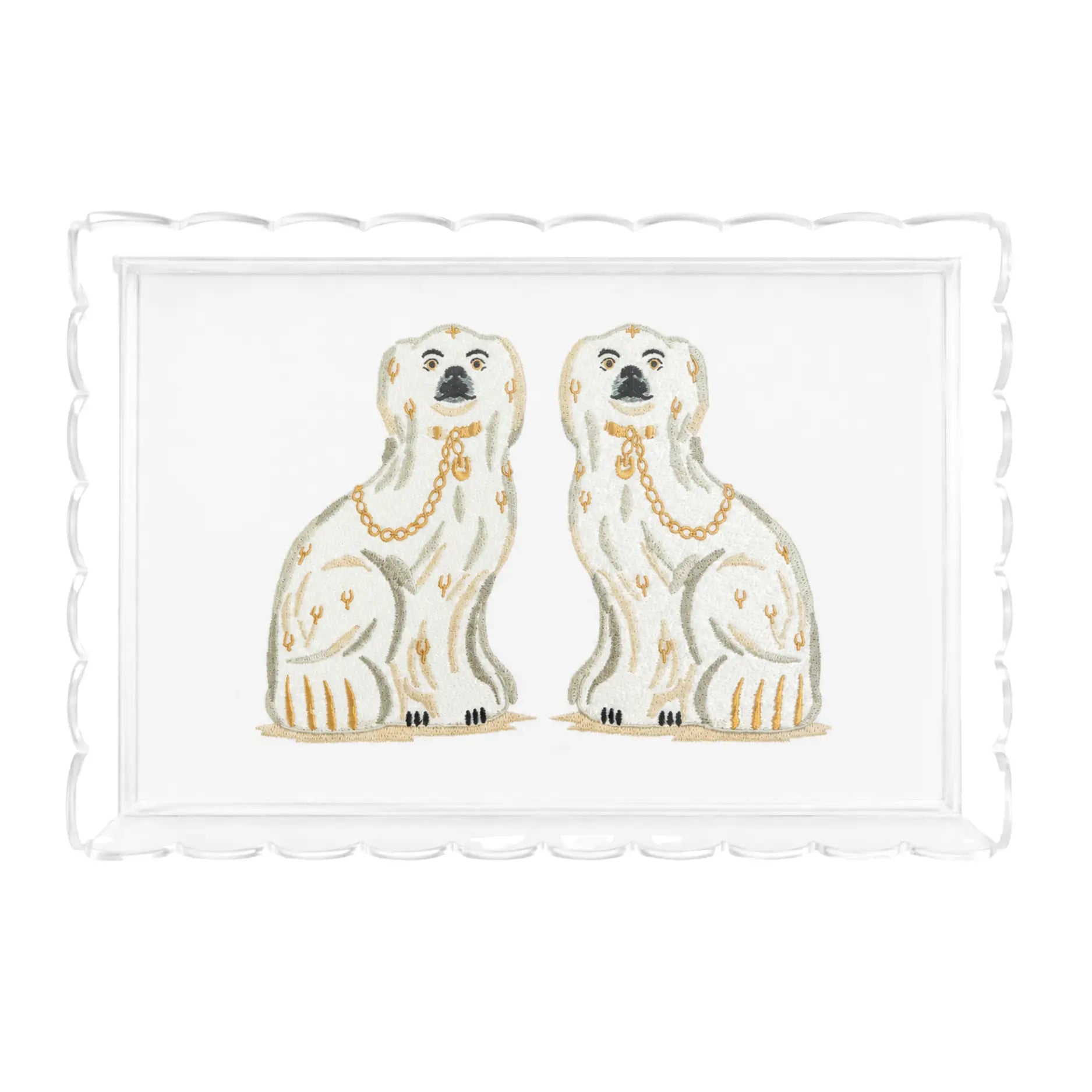 STAFFORDSHIRE DOG ACRYLIC TRAY Saul Stitch House