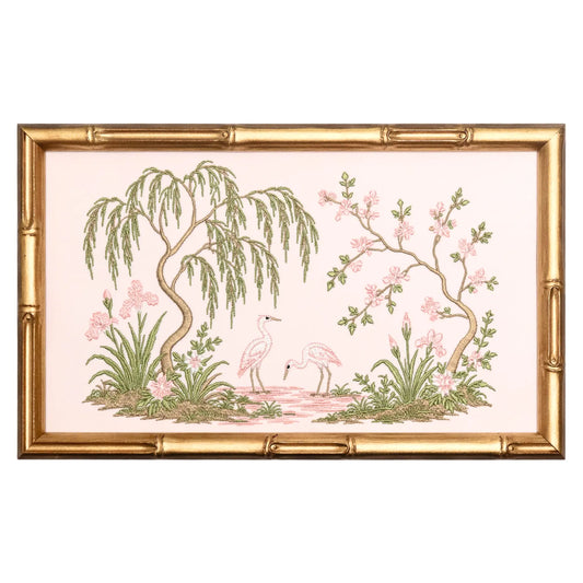 PINK CHINOISERIE GARDENS LANDSCAPE STUDY Saul Stitch House