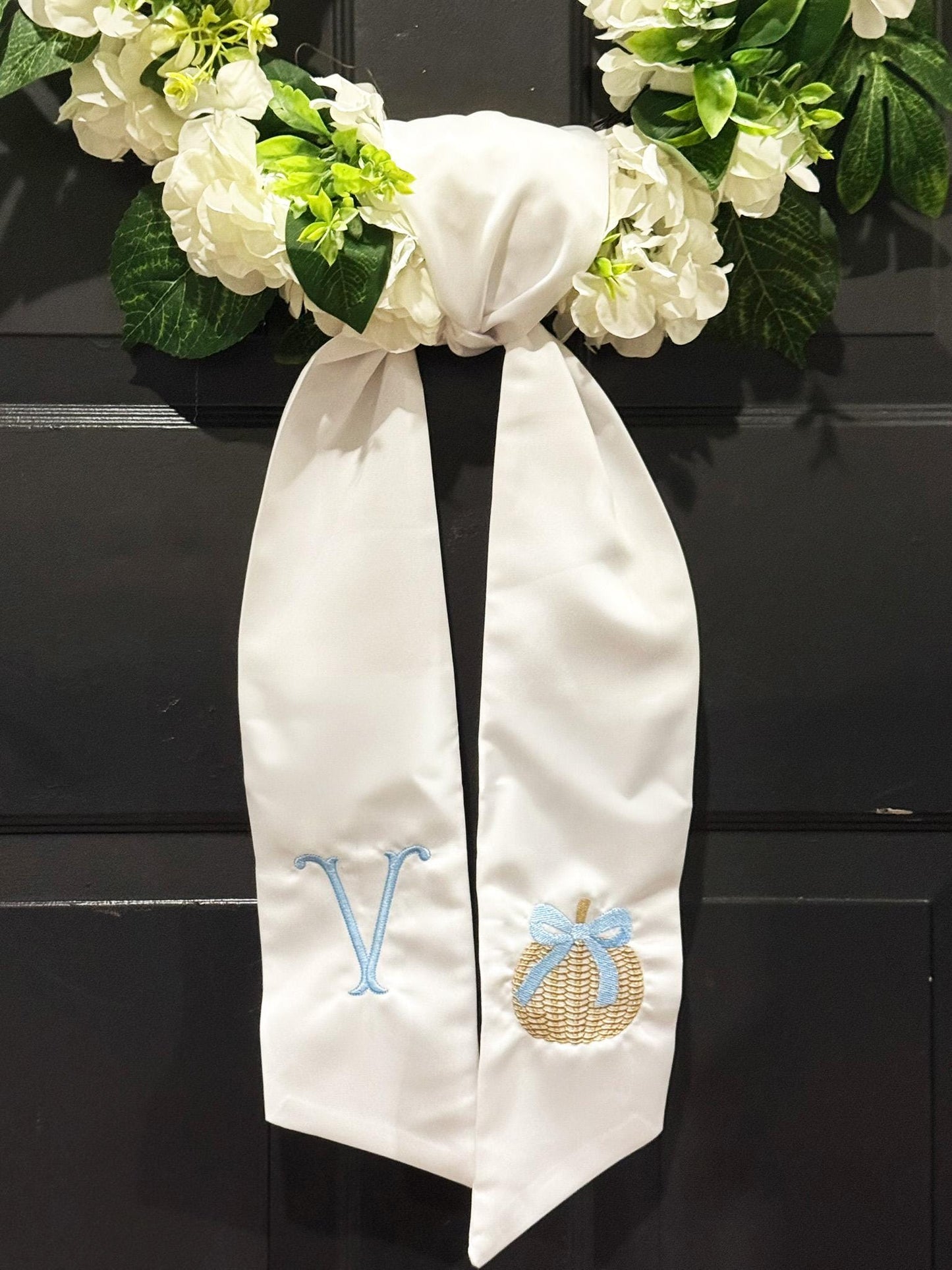 Whicker Pumpkin Wreath Sash