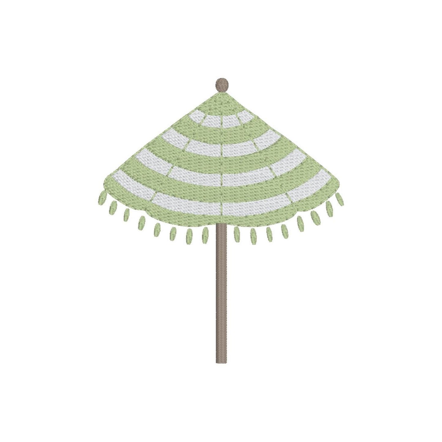 Scallop Edge Striped Umbrella with Fringe