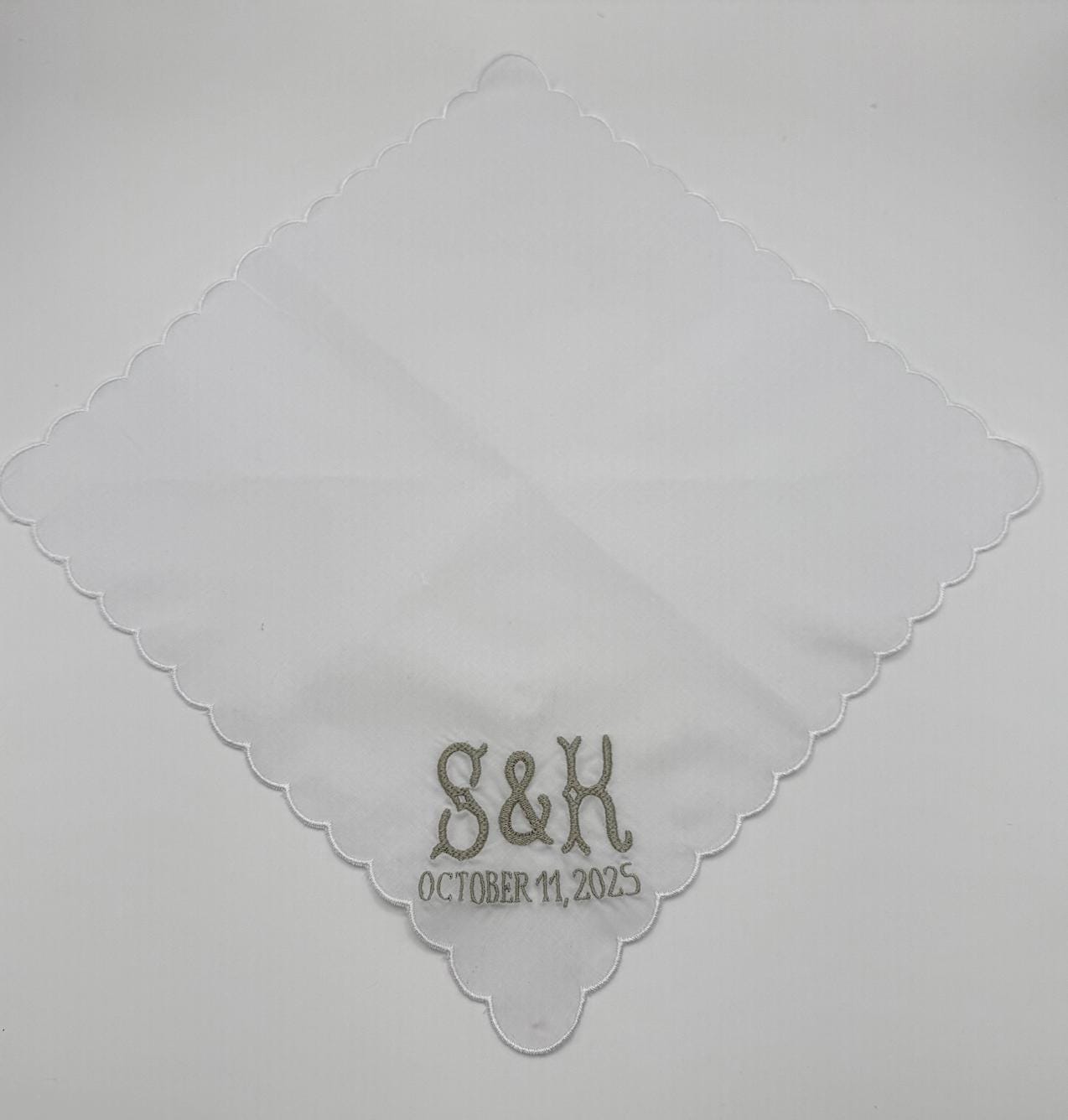 Couples Initials Wedding Handkerchief