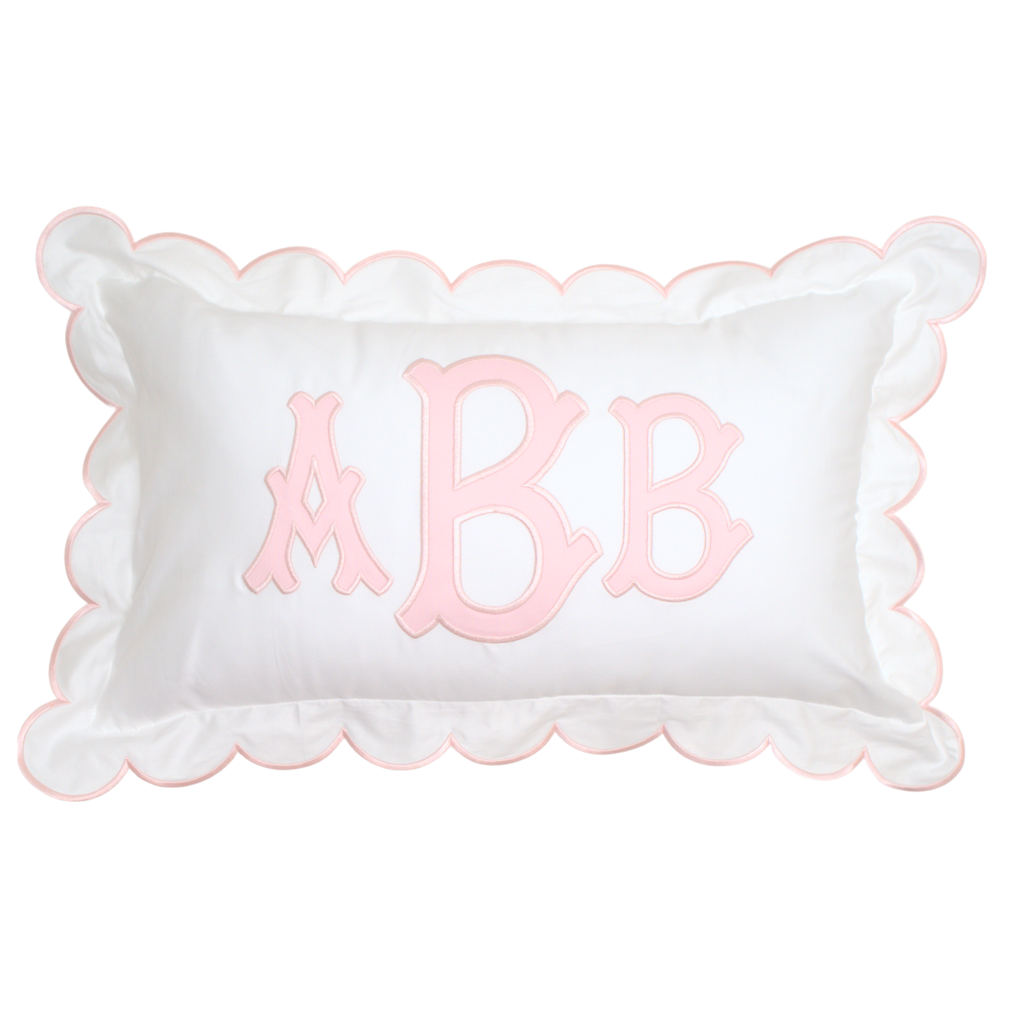 SCALLOPED APPLIQUE MONOGRAM PILLOW