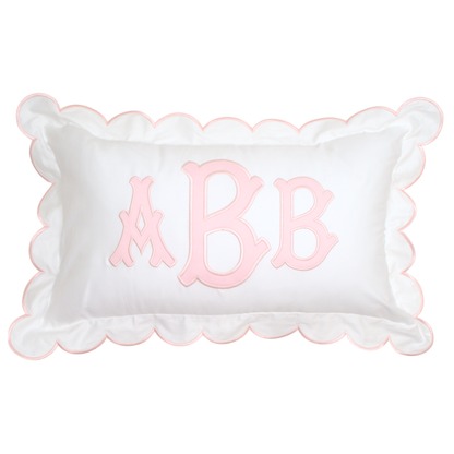 SCALLOPED APPLIQUE MONOGRAM PILLOW