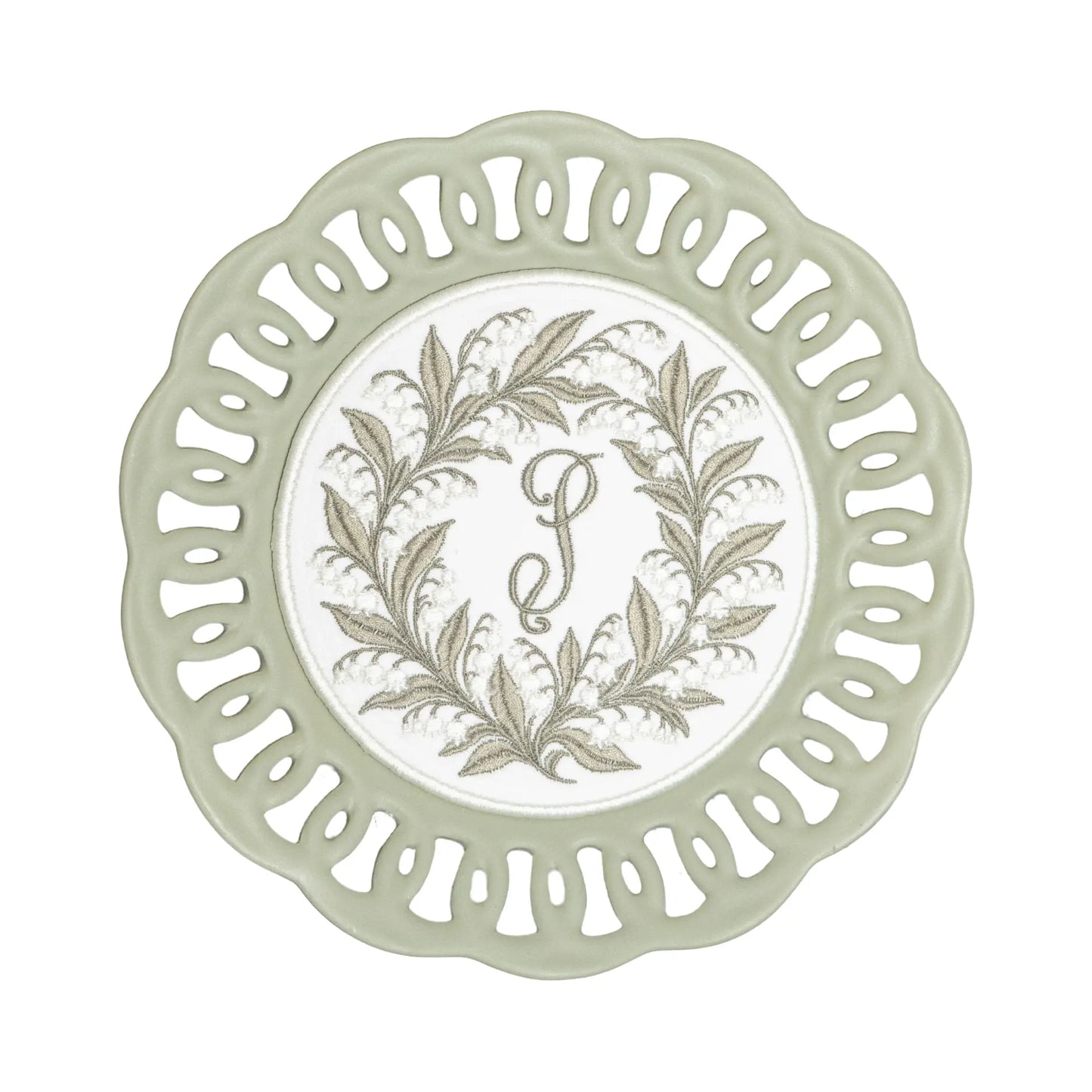 LILY OF THE VALLEY PLATED MEDALLION TRIO Saul Stitch House