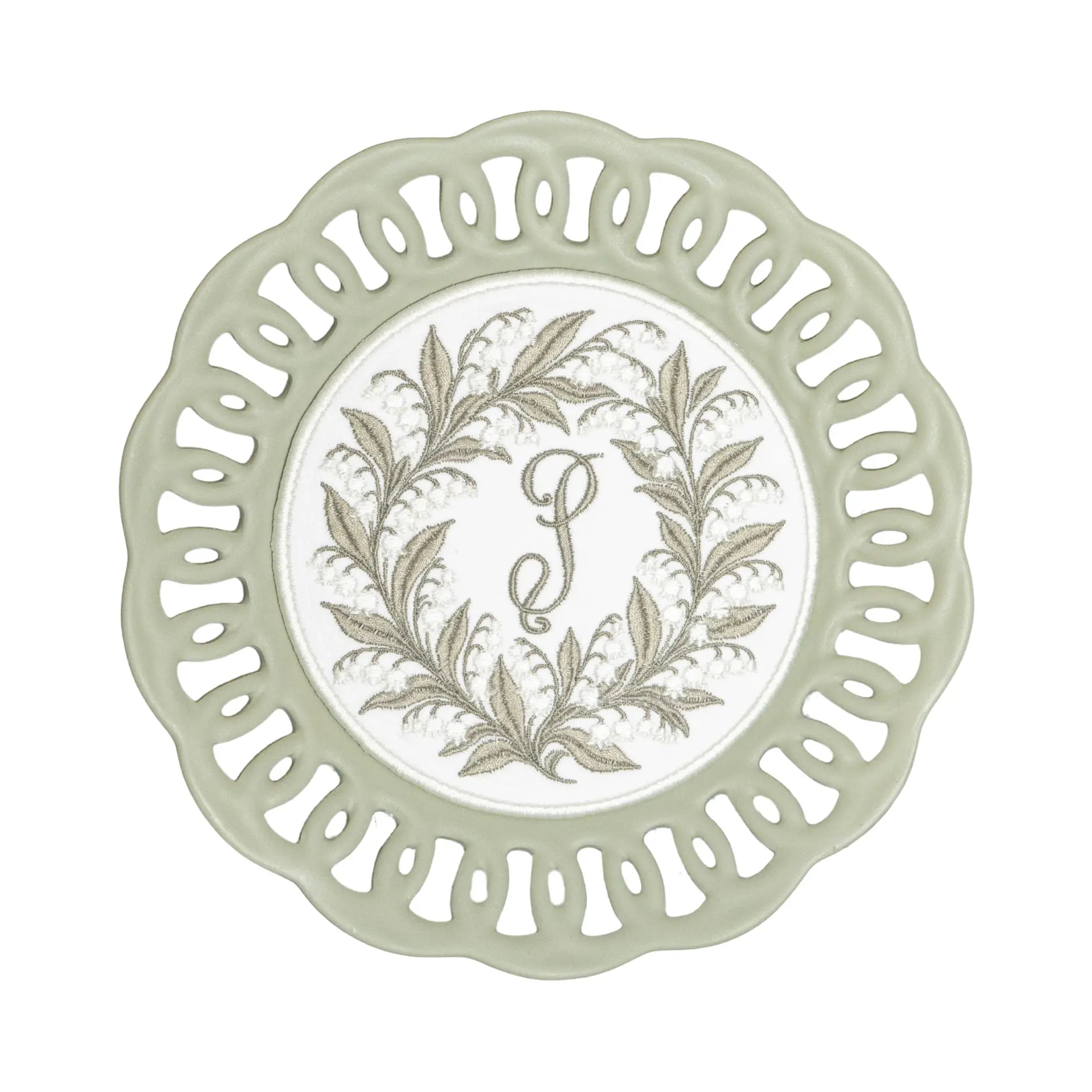 LILY OF THE VALLEY PLATED MEDALLION TRIO Saul Stitch House