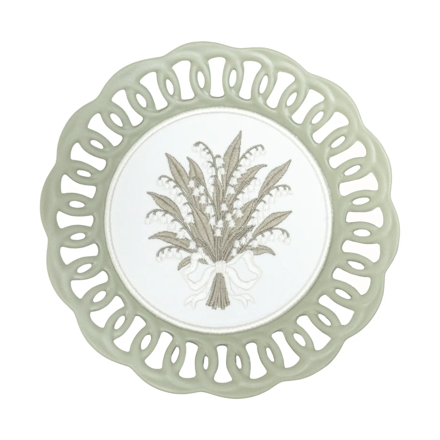 LILY OF THE VALLEY PLATED MEDALLION TRIO Saul Stitch House