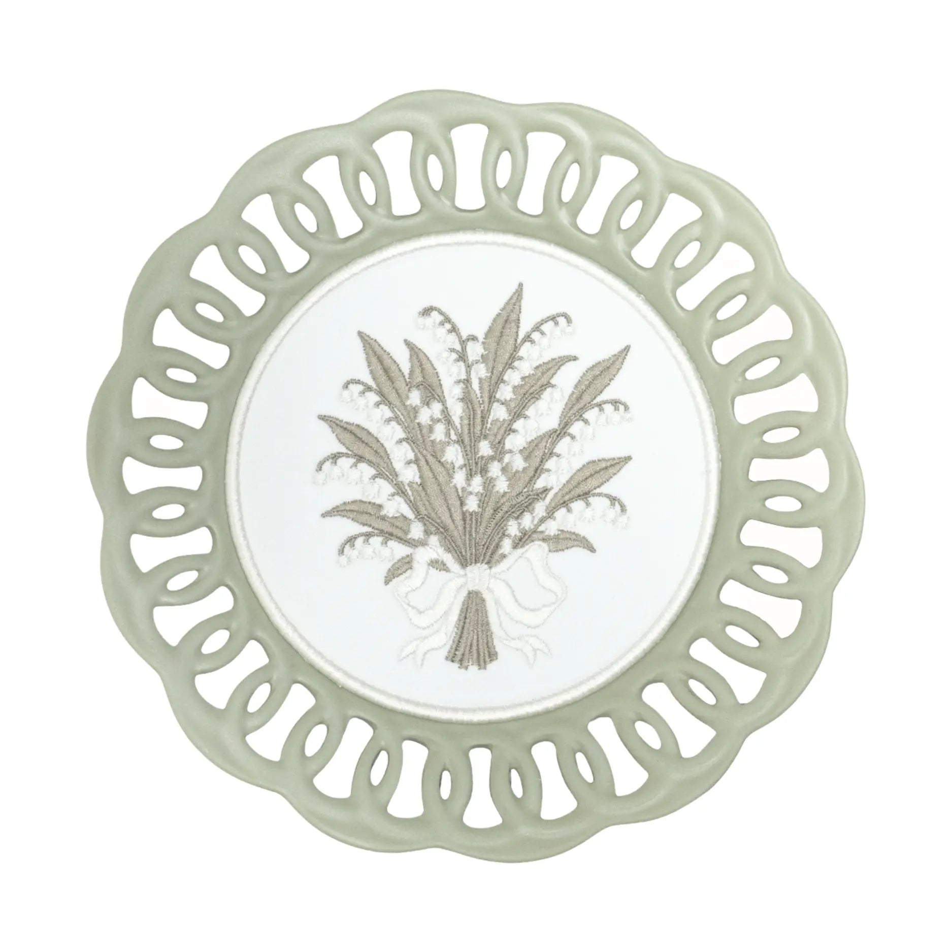 LILY OF THE VALLEY PLATED MEDALLION TRIO Saul Stitch House