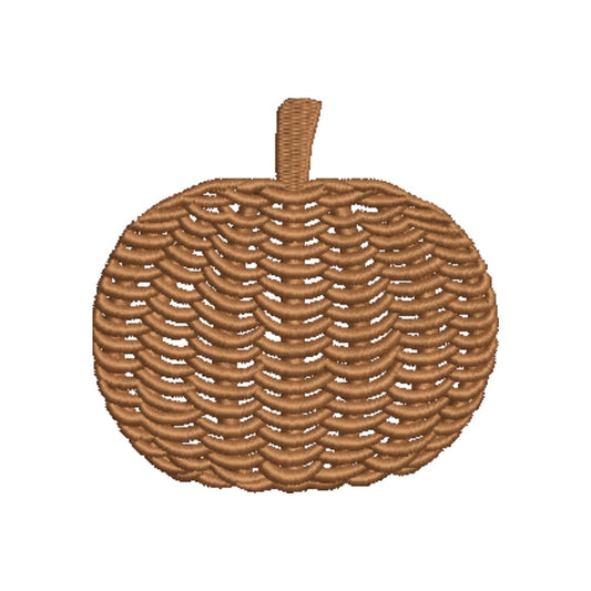 Fall Pumpkin Embroidery Design, Grandmillennial Whicker Pumpkin Machine Embroidery Files, Instant Digital Download- 3 inch