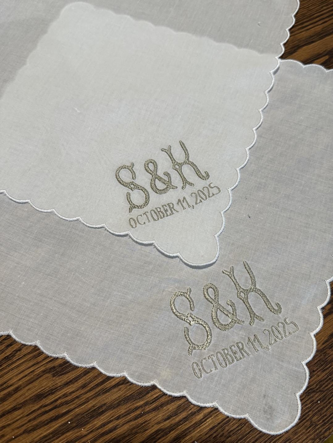 Couples Initials Wedding Handkerchief