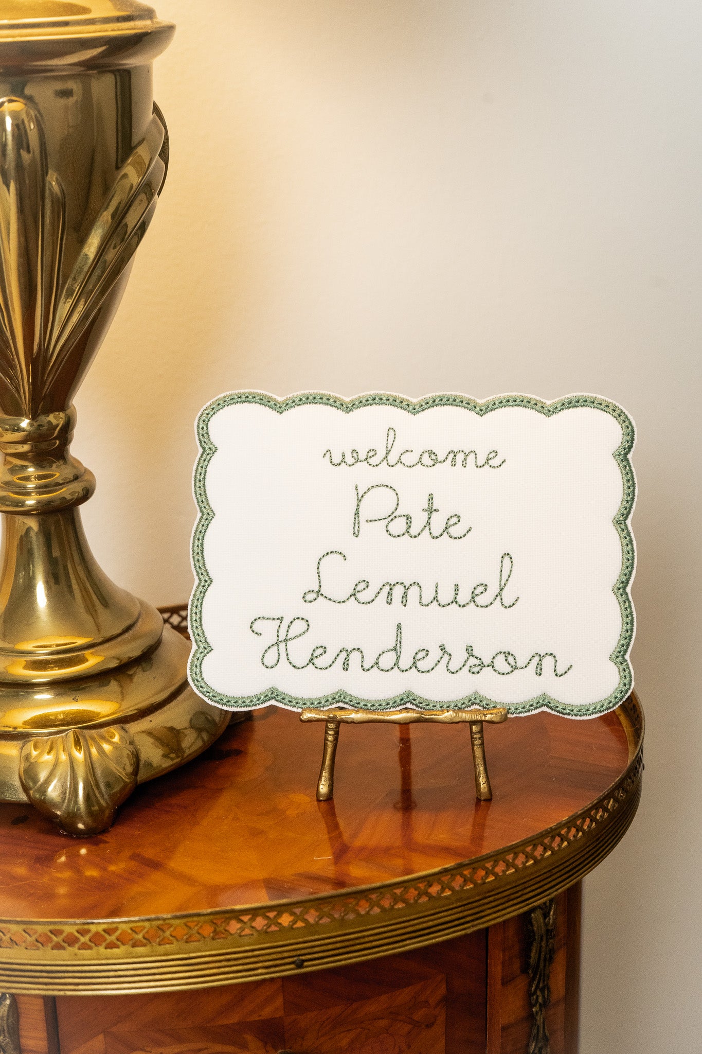 WELCOME BASSINET NAME PLAQUE