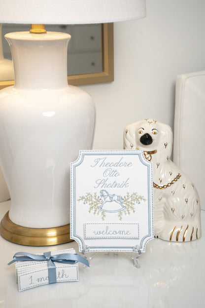 ROCKING HORSE MONTHLY MILESTONE PLAQUE Saul Stitch House
