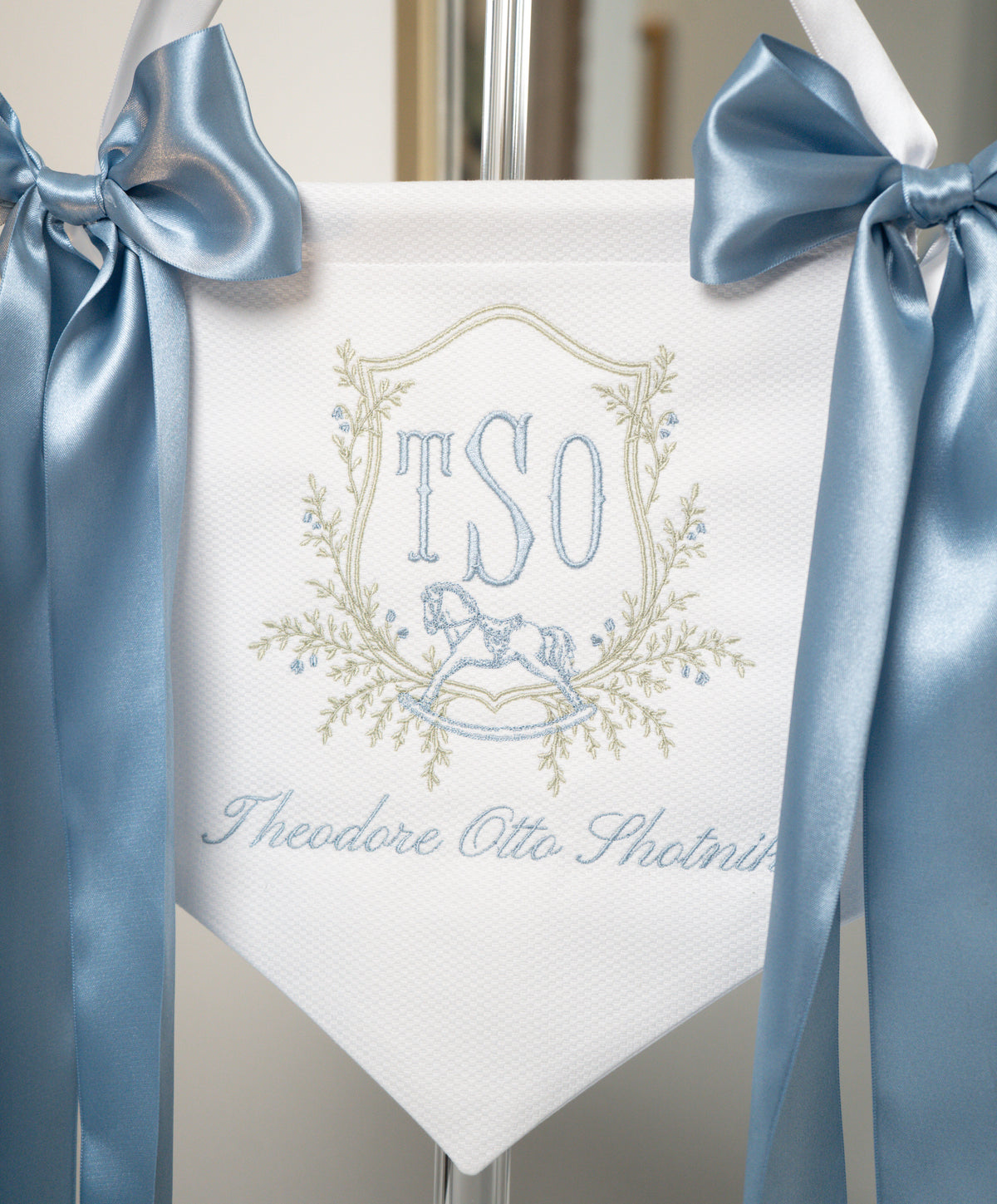 ROCKING HORSE BABY BANNER Saul Stitch House