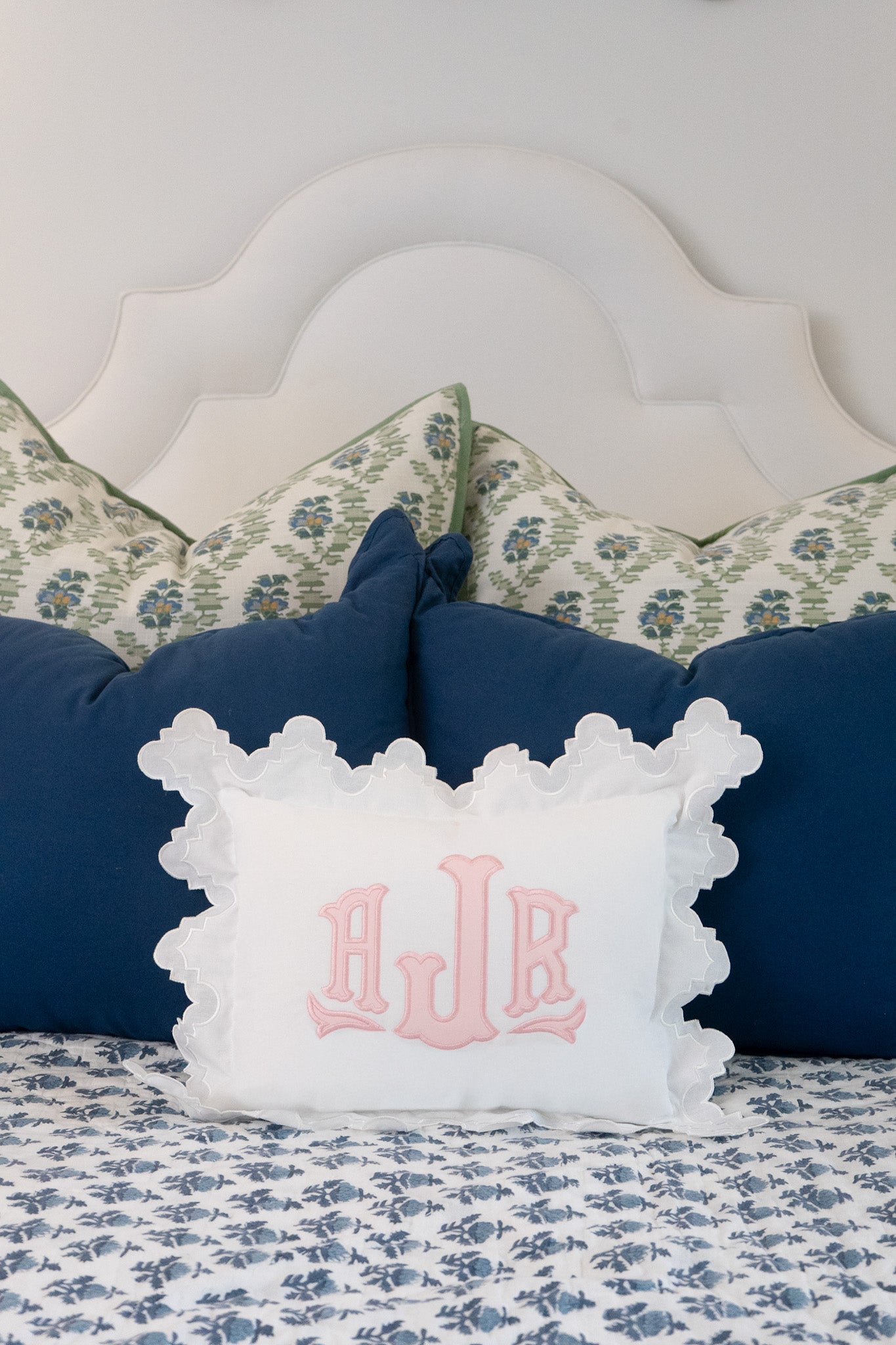 ORNATE APPLIQUE MONOGRAM PILLOW Saul Stitch House