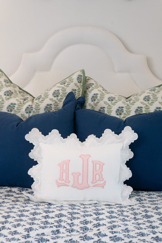 ORNATE APPLIQUE MONOGRAM PILLOW Saul Stitch House