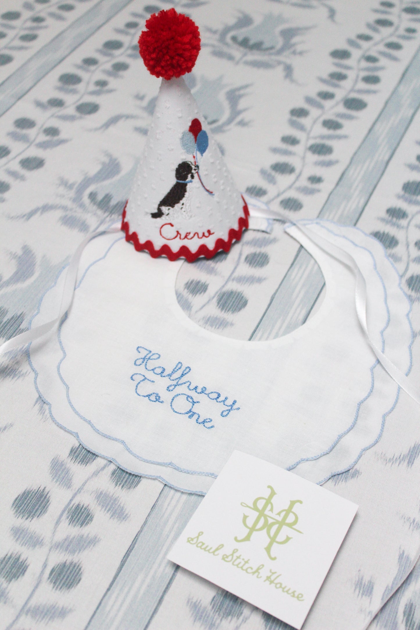 Scalloped Halfway to One Bib