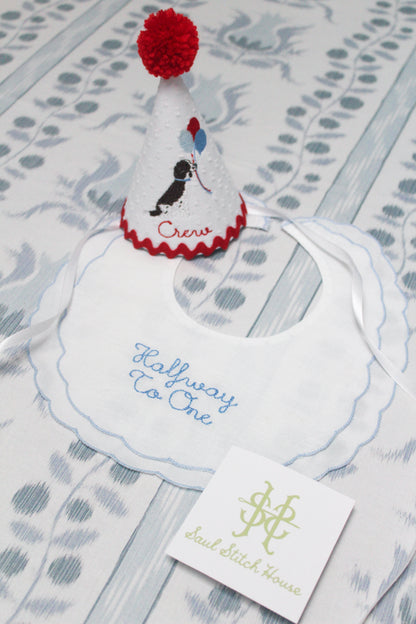 SCALLOPED HALFWAY TO ONE HEIRLOOM BIB