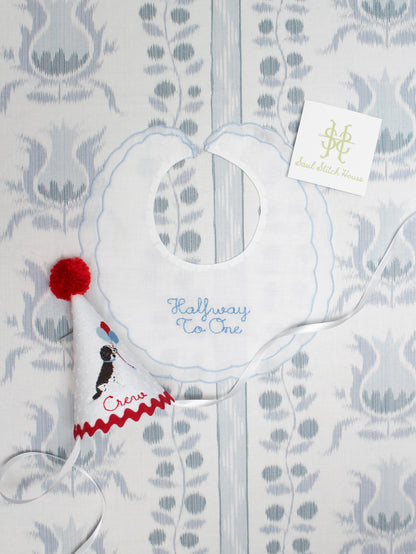 SCALLOPED HALFWAY TO ONE HEIRLOOM BIB