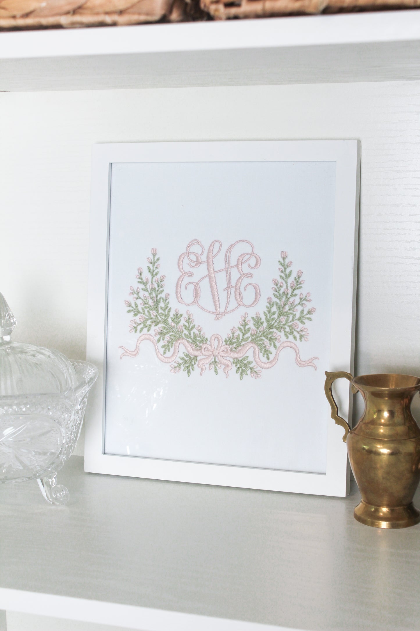 Floral Crest Monogram Art