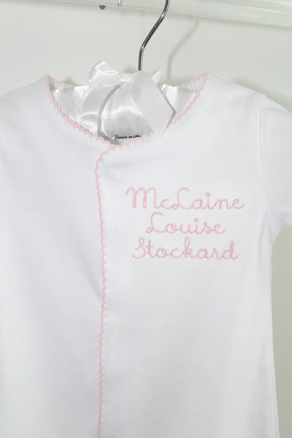 LAYETTE PICOT TRIM GOWN