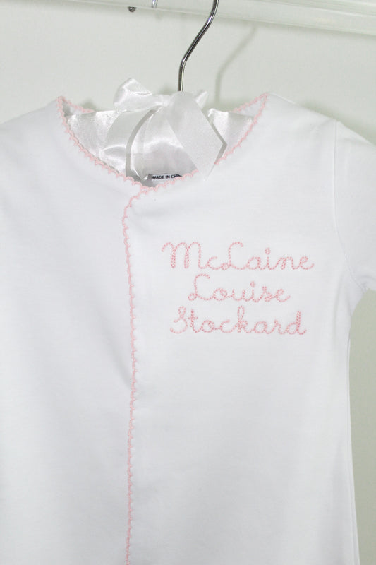 LAYETTE PICOT TRIM GOWN