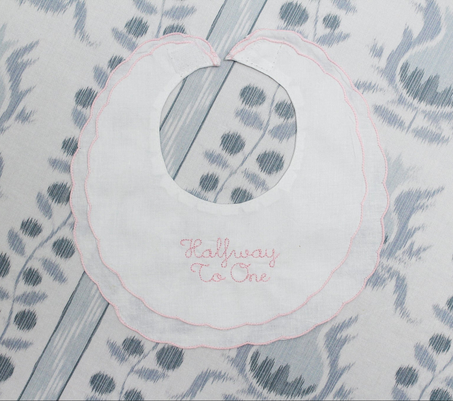 SCALLOPED HALFWAY TO ONE HEIRLOOM BIB