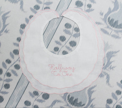 SCALLOPED HALFWAY TO ONE HEIRLOOM BIB