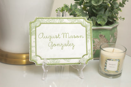 TOILE BASSINET NAME DISPLAY PLAQUE