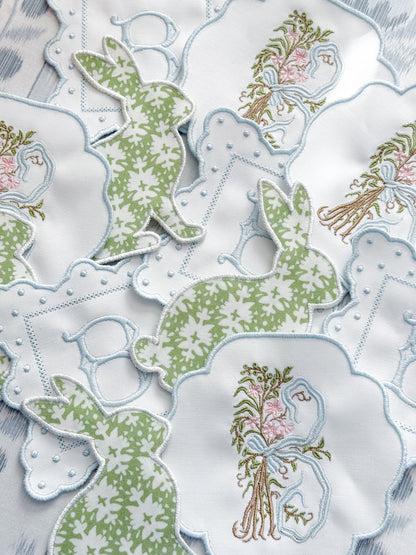 FANCY SCALLOPED MONOGRAM COASTERS