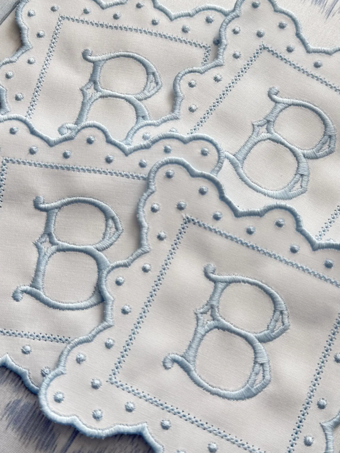 Fancy Scalloped Monogram Coasters