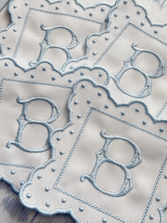 Fancy Scalloped Monogram Coasters