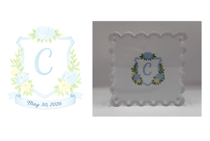 CUSTOM WEDDING CREST ACRYLIC FRAME