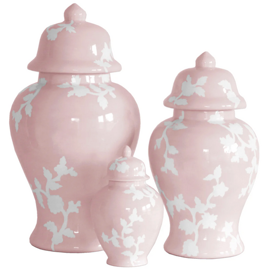 CHINOISERIE DREAMS GINGER JARS IN CHERRY BLOSSOM PINK