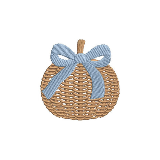 Whicker Pumpkin with Bow