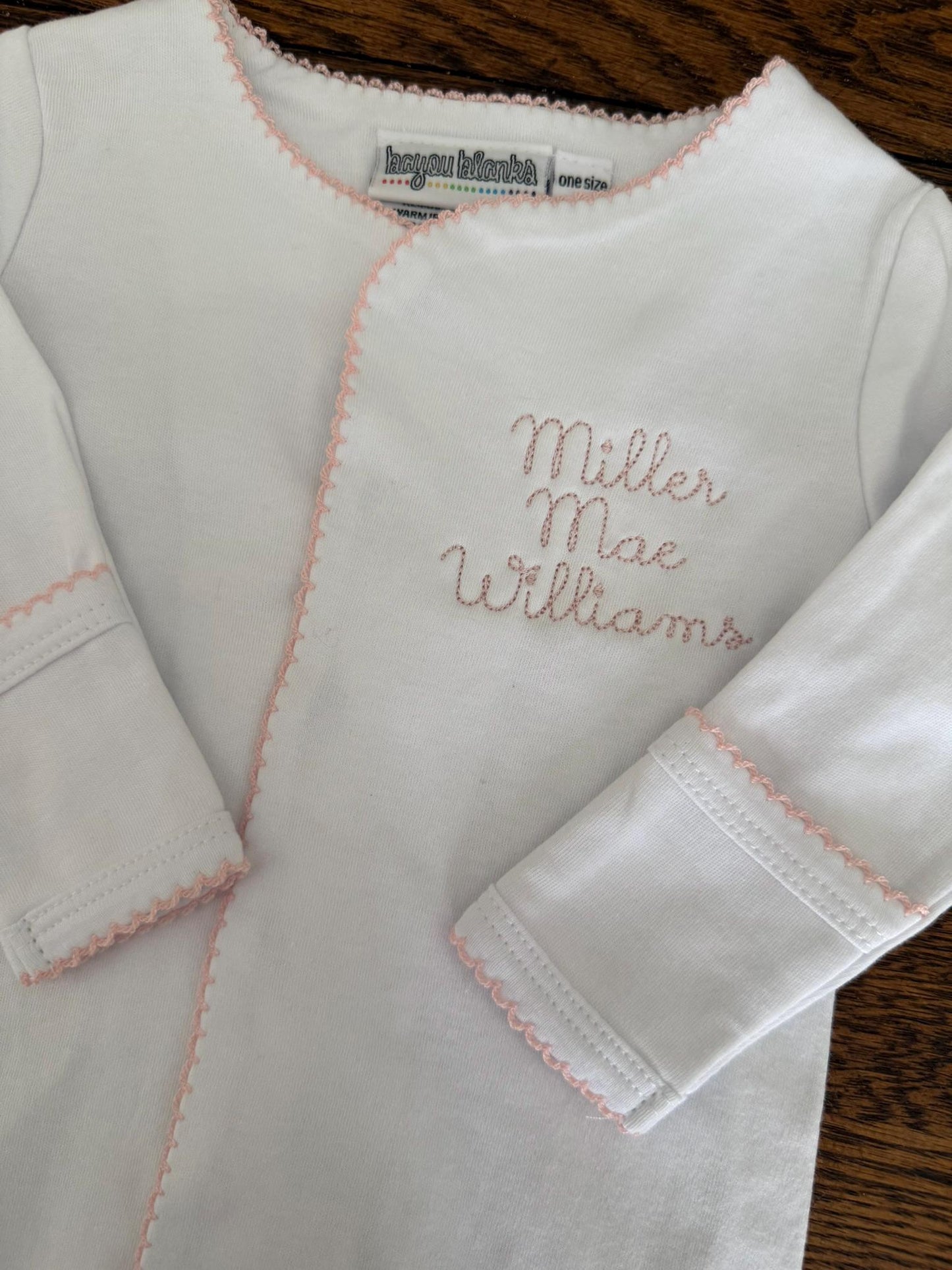 Layette Picot Trim Gown