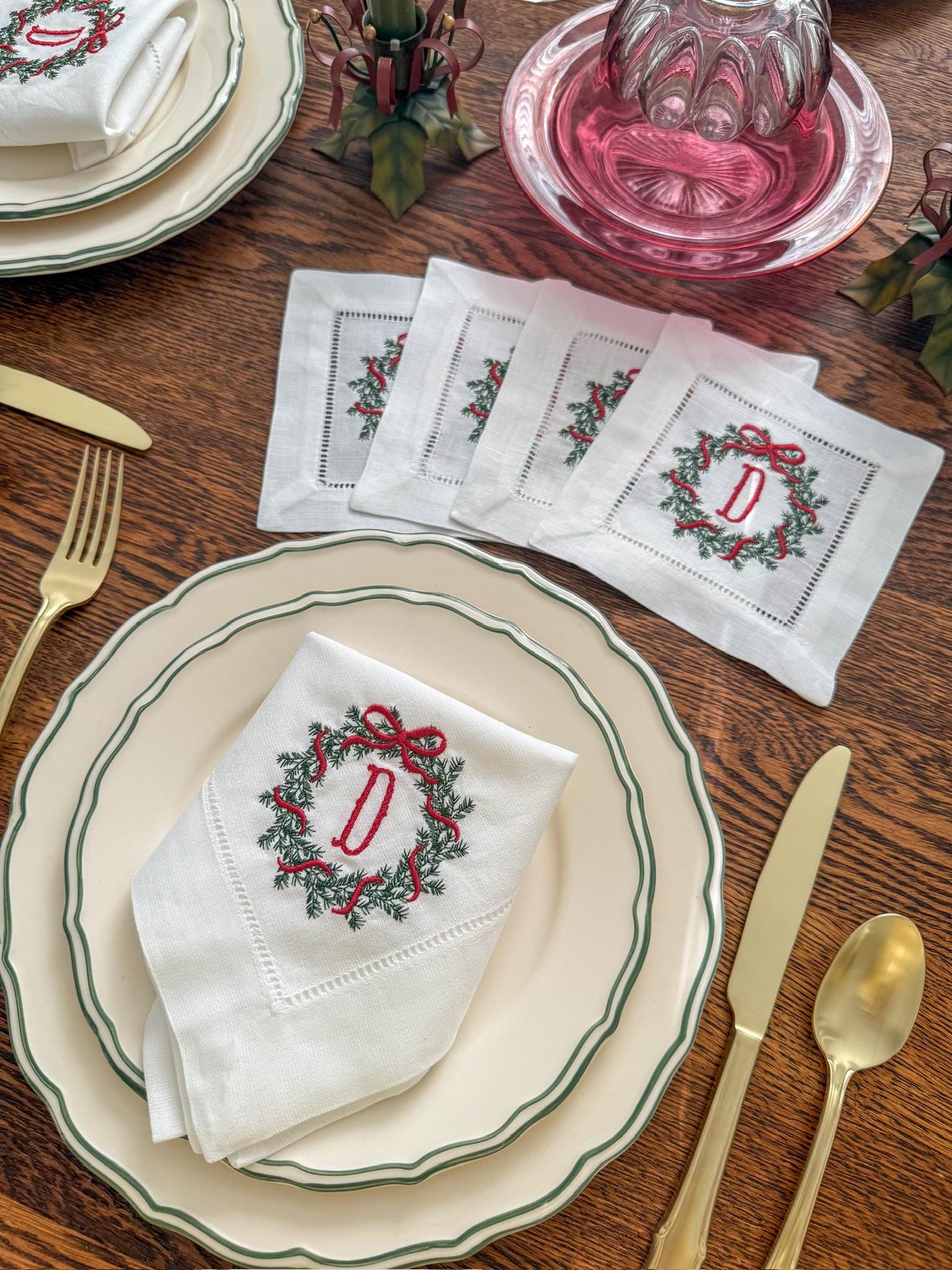 Christmas Wreath Dinner Napkins