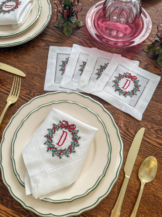 Christmas Wreath Dinner Napkins