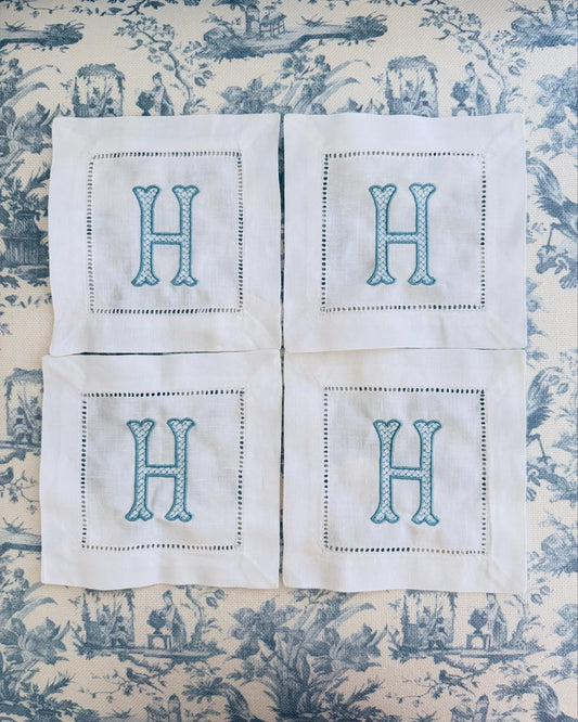 Set of 4 Diamond Filled Cocktail Napkins